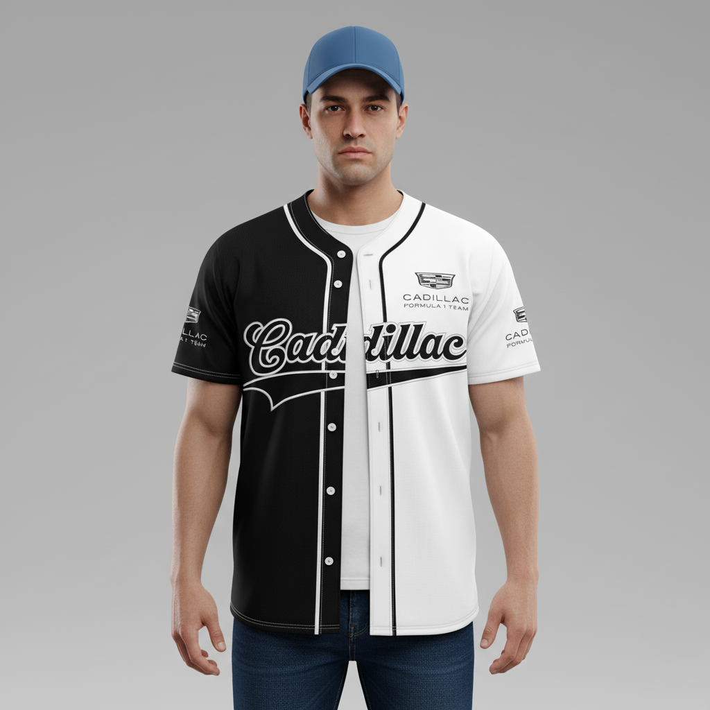Beisbolera Cadillac Blanca y negra
