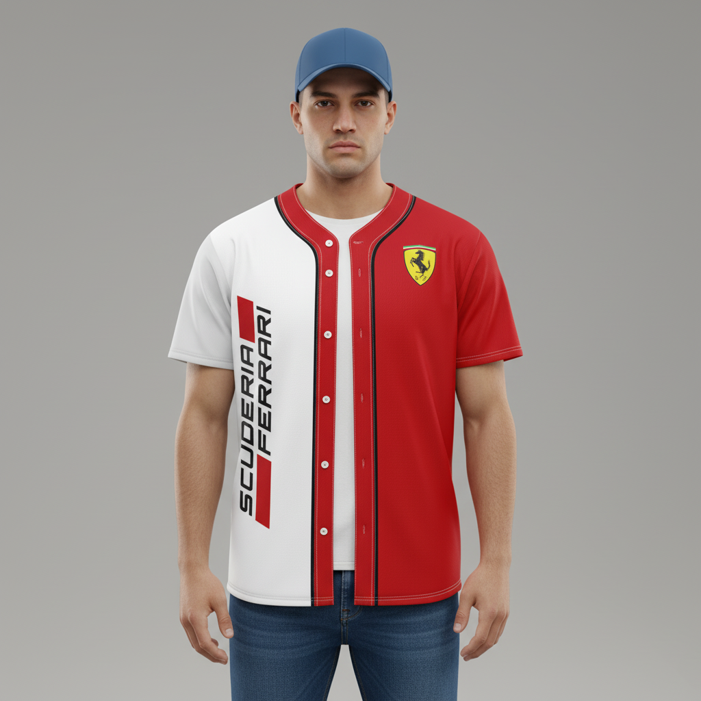 Beisbolera Ferrari Blanca y Roja