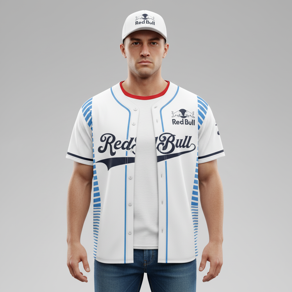 Beisbolera RedBull Blanca y Azul