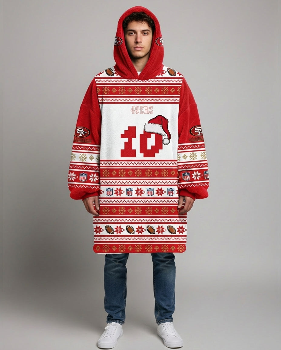 Sudaderota NFL San Francisco 49Ers navideña PERSONALIZADA