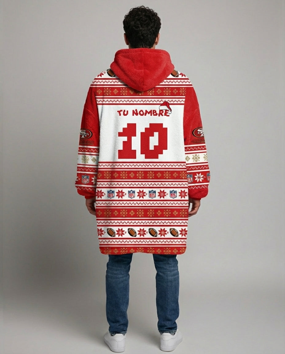Sudaderota NFL San Francisco 49Ers navideña PERSONALIZADA