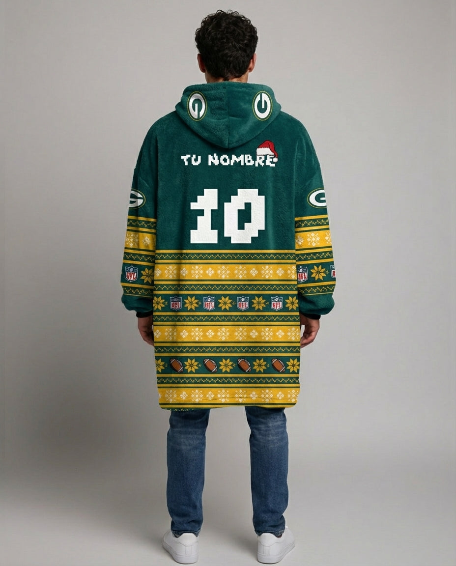 Sudaderota NFL Greenbay Packers navideña PERSONALIZADA