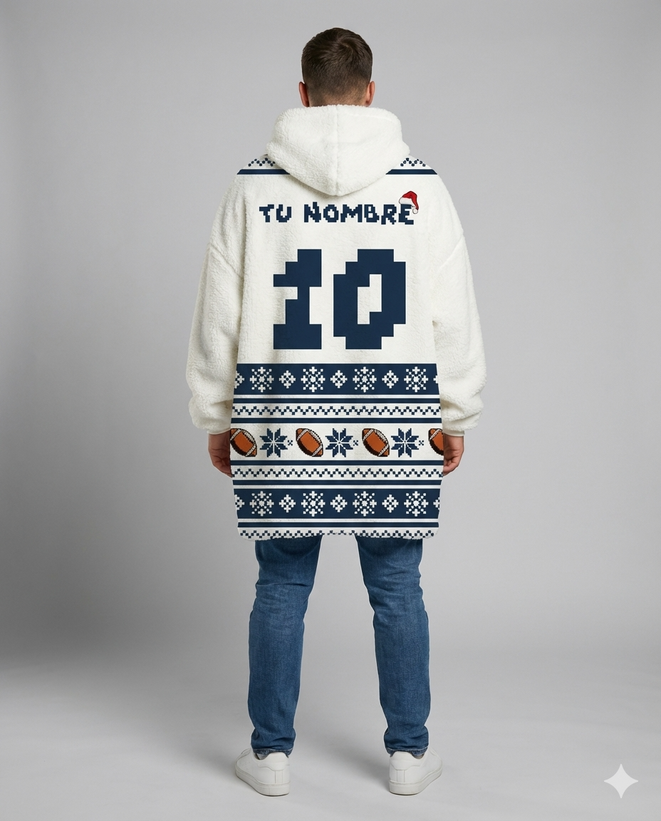 Sudaderota NFL Dallas Cowboys navideña PERSONALIZADA