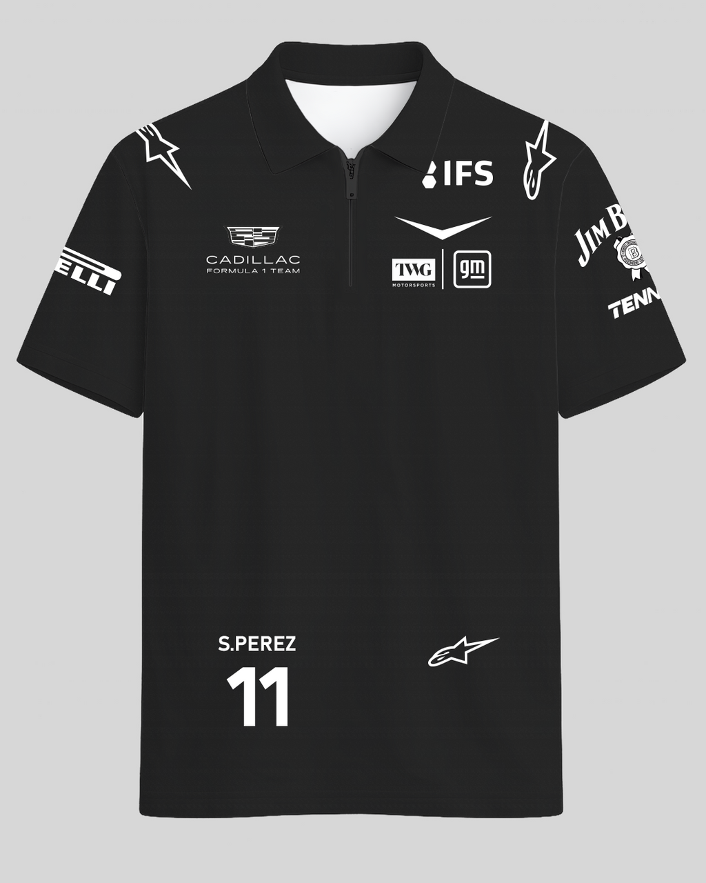 Playera Polo Cadillac checo negra 2026