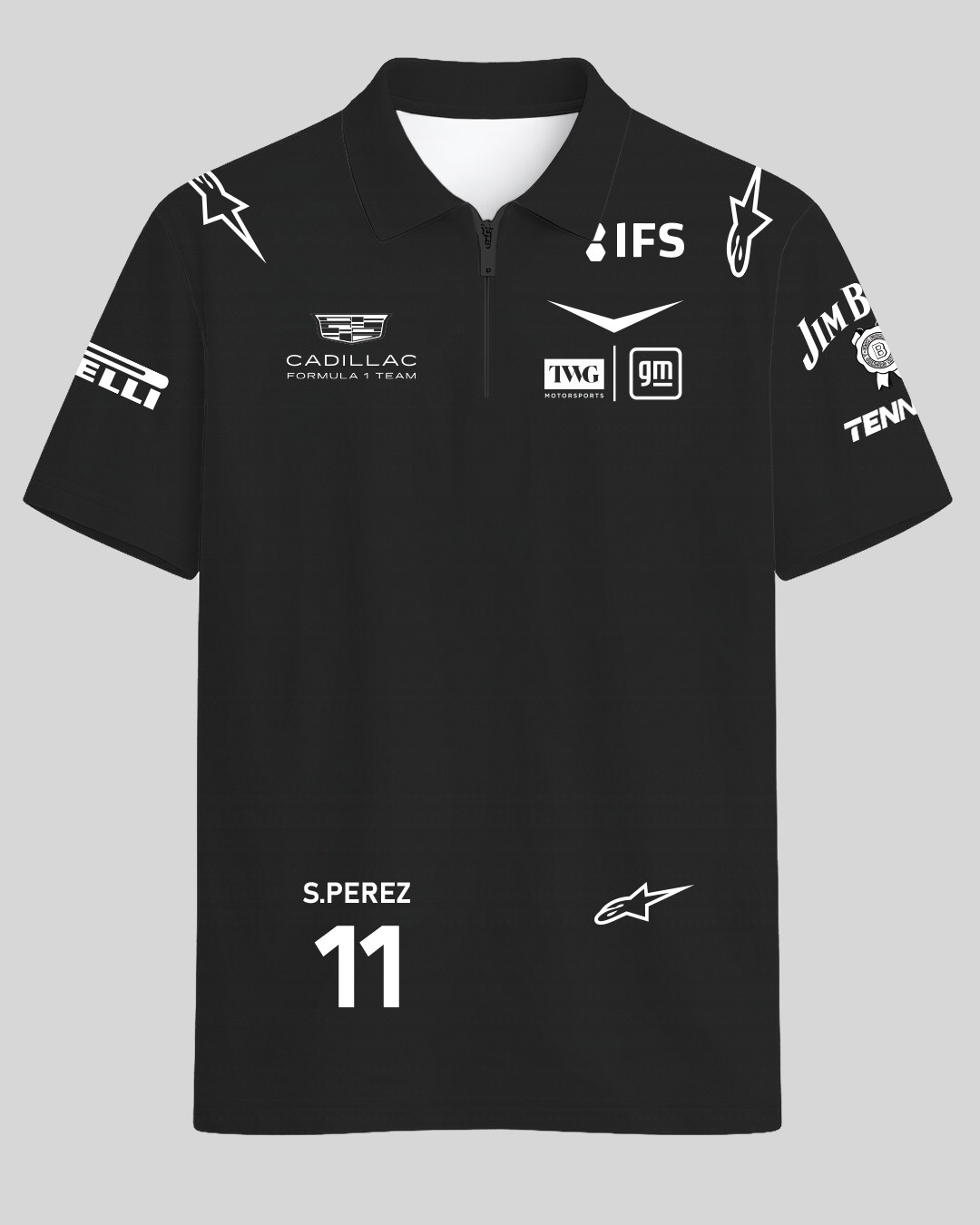 Playera Polo Cadillac checo negra 2026