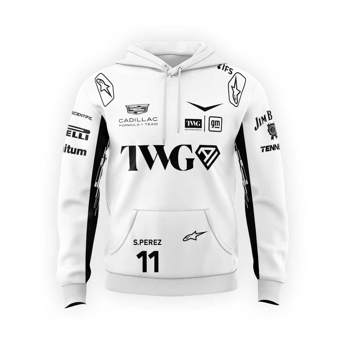 Sudadera Cadillac checo blanca 2026