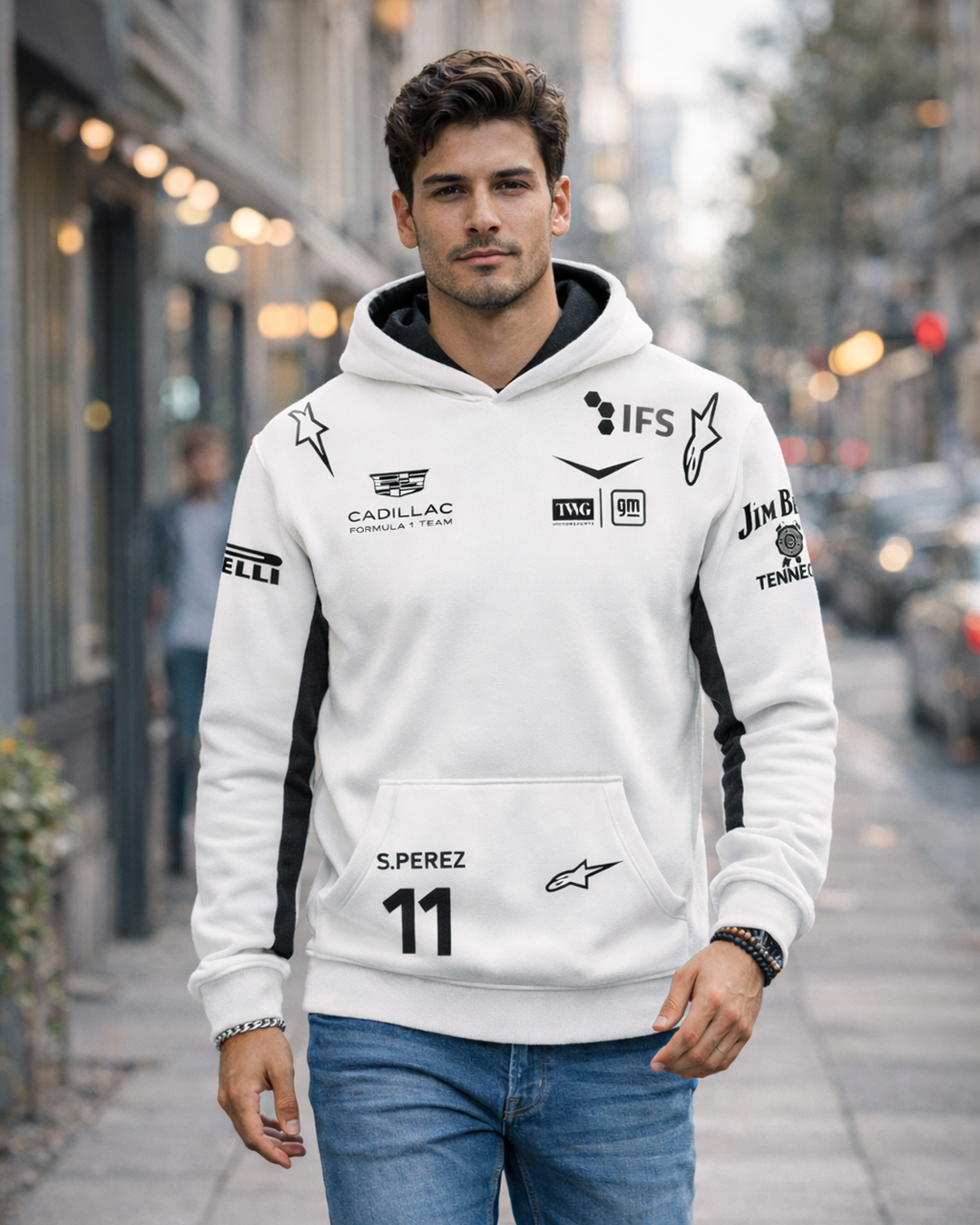 Sudadera Cadillac checo blanca 2026