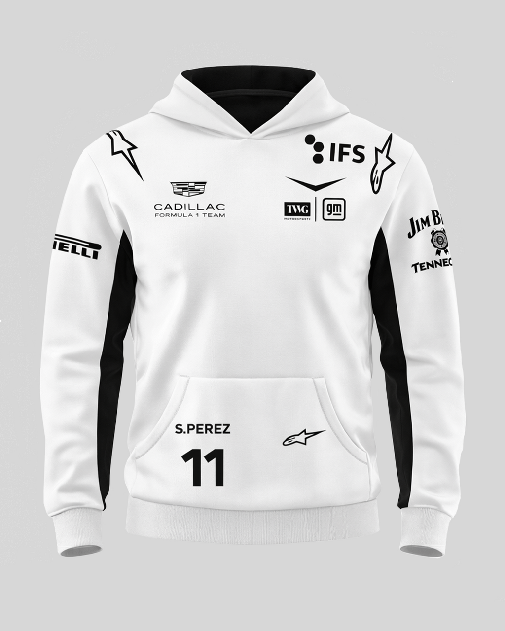 Sudadera Cadillac checo blanca 2026