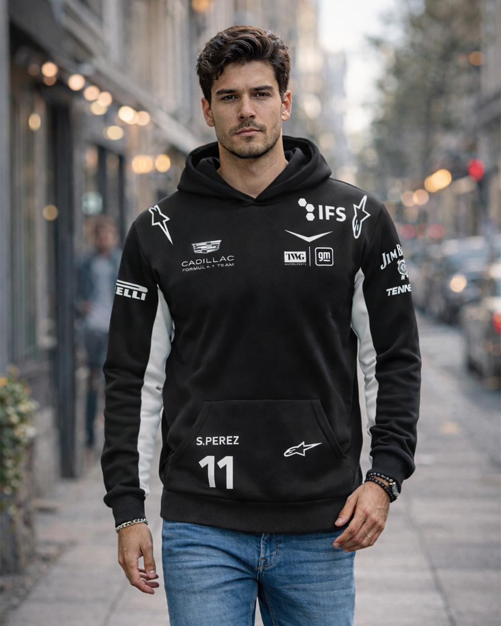 Sudadera Cadillac checo negra 2026