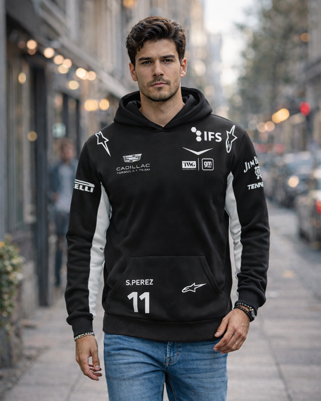 Sudadera Cadillac checo negra 2026