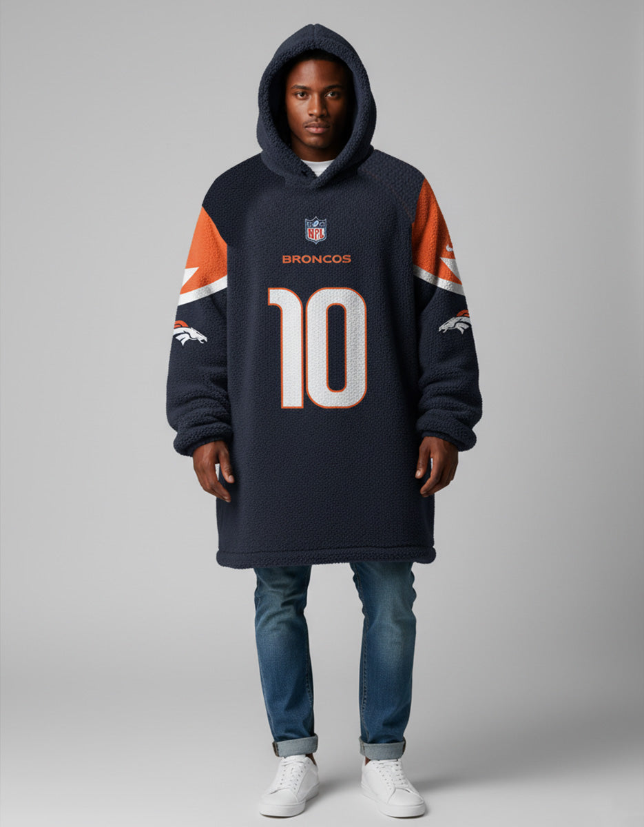 Sudaderota NFL Broncos Azul PERSONALIZADA